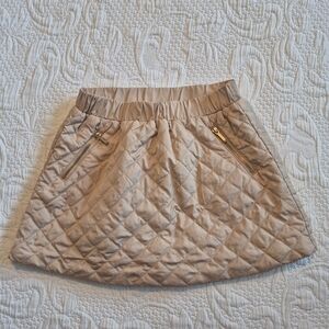 Janie and Jack girls size 4 tan, quilted skirt, elastic waist EUC
